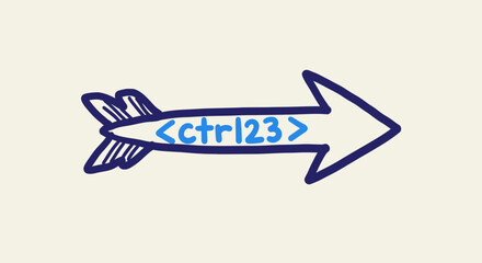 HandDrawn Rocket with ct Inscription on Side