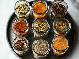 Spice Jars on Tray