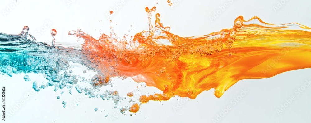 Aufkleber colorful liquids splashing together creating a vibrant and dynamic composition