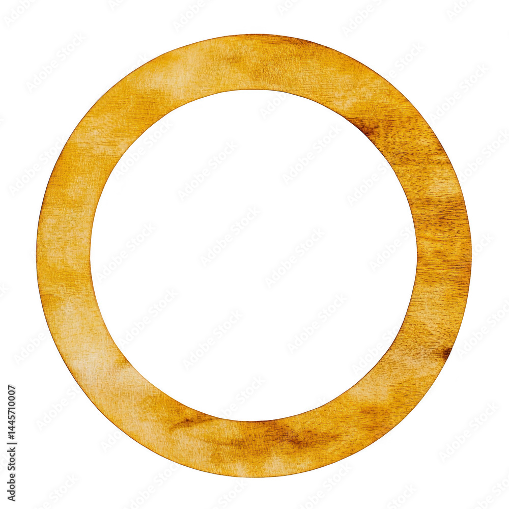 Poster wooden circular frame with smooth texture and natural grain pattern, perfect for crafting or decorat