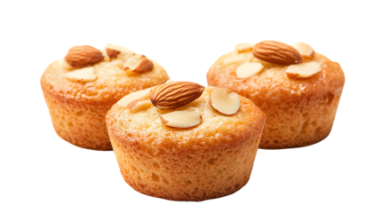Exquisite French Financier Almond Little Cake Pastry Dessert Isolated on Transparent Background