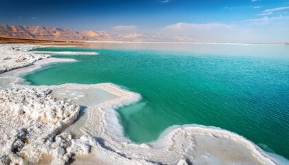 salty shore of the dead sea