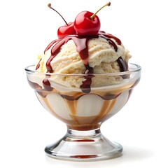 Sundae ice cream isolated on white background
