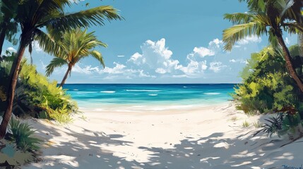 Tropical beach scene (1)
