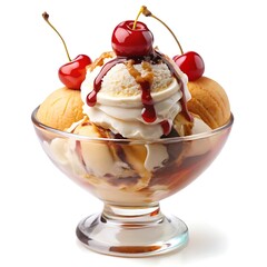Sundae ice cream isolated on white background