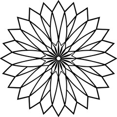Line Art Mandala Wheel