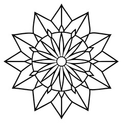 Obraz premium Line Art Mandala Wheel