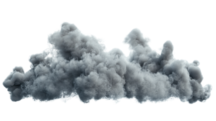 Gray Smoke Element Isolated on Transparent Background for Graphic Design Projects