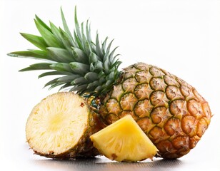 fresh pineapple on transparent