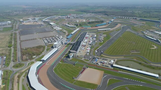 Aerial view of Silverstone Circuit. UK