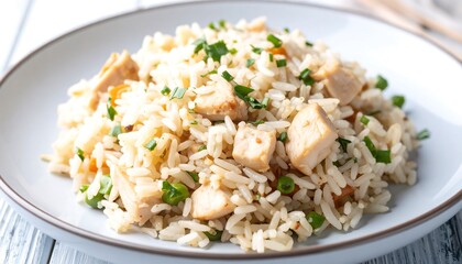 Delicious Chicken Fried Rice Dish on a Plate Savory Asian Cuisine