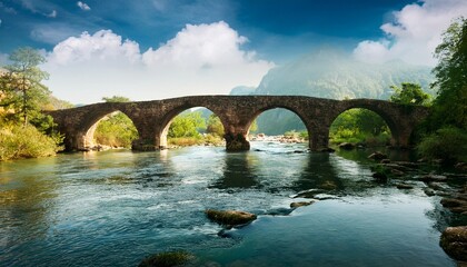 Fototapeta premium old bridge over river