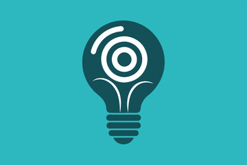A unique light bulb design showcases circular patterns against a teal backdrop, representing innovation and contemporary ideas in lighting technology.