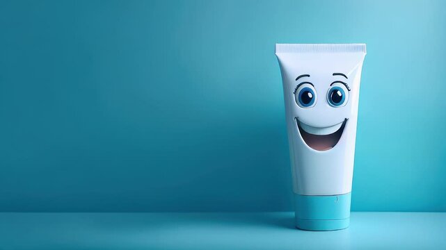 Toothpaste with a smiling face on it