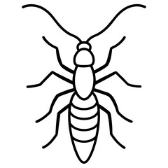 Fototapeta premium Minimal Earwig Outline Artwork