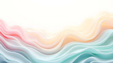 Fototapeta premium Soft pastel waves create a serene and soothing backdrop with gentle curves and calming colors.