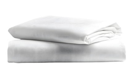 Elegant Set of Crisp White Bed Sheets with Subtle Pinstripe Pattern
