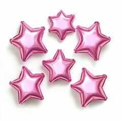 Obraz premium A pink star balloon adds sweetness and charm, ideal for baby showers or romantic events.