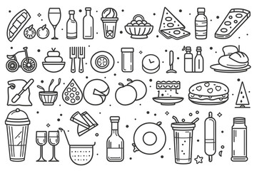 Get your hands on a fantastic package of freelance services that includes black and white 2D line cartoon objects, perfect for programming, web designing, and photographing isolated outline items, all