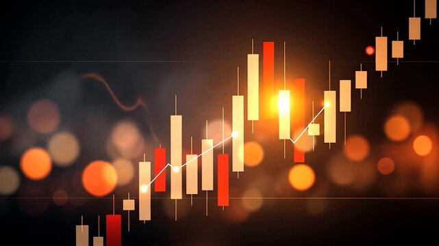 Ascending stock market analysis chart
