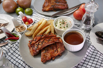 Bar-B-Que rib top view