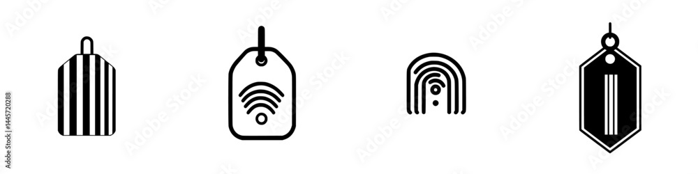 Poster vector illustration of various tagging icons in black and white style suitable for modern design pro