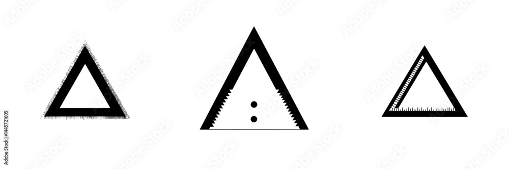 Poster vector illustration of black and white triangular shapes with variations in texture and pattern for 
