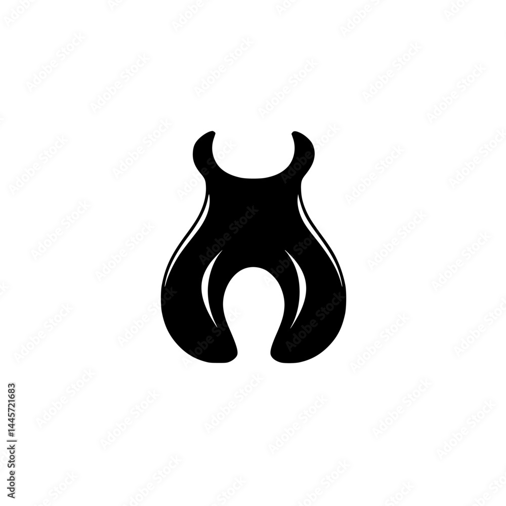 Poster vector illustration of a minimalistic black and white design featuring a unique abstract shape