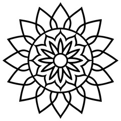 Minimalist Mandala Line Art Vector