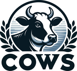 Adobe Illustrator cow head logo design
