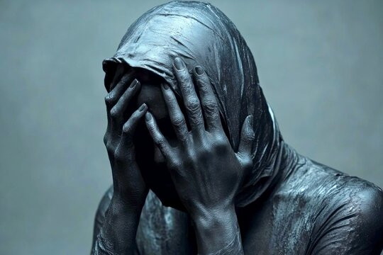 Therapy session. Low mood. Mental disorder. Metaphorical loss of a loved one feelings of a loss of pleasure or interest. Loss of a loved one - cause of depression: abstract image of well-bei.