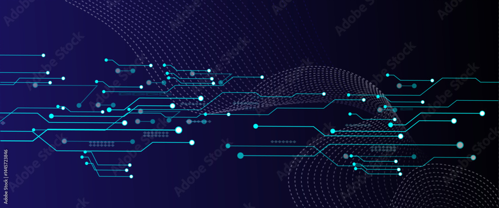Aufkleber abstract grey circuit line technology pattern on white background, futuristic vector illustration of