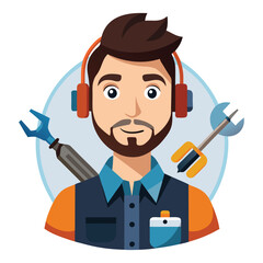 Tech support guy with tools