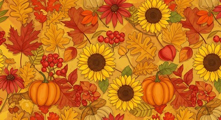 Autumn's Golden Embrace AI Generated