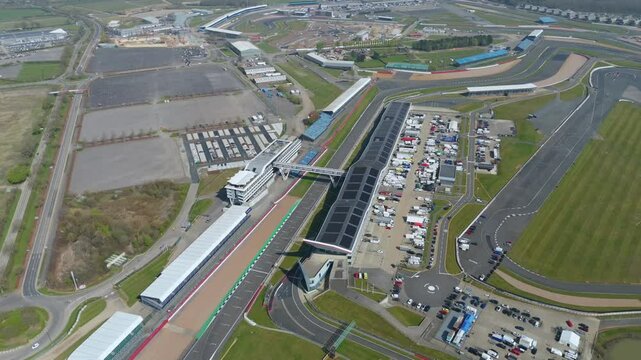 Aerial view of Silverstone Circuit. UK