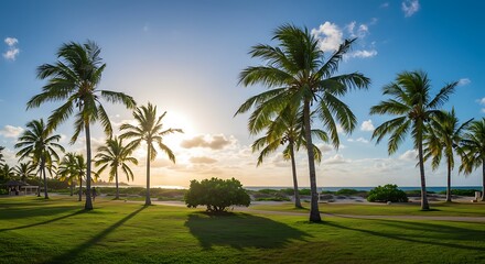 Golden Hour Palms AI Generated