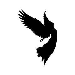 Heavenly Guardian: Elegant Angel with Spreading Wings Vector Art. Wings of Tranquility: Serene Angel Silhouette with Outstretched Grace