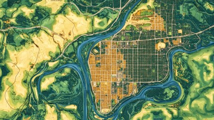 Obraz premium Urban landscape with river