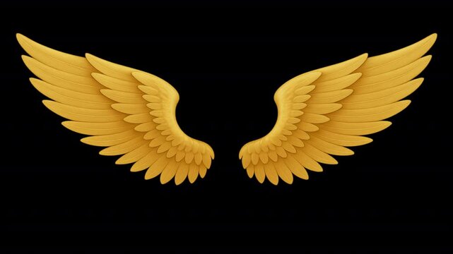 Gold wings &ndash; looped with alpha channel.