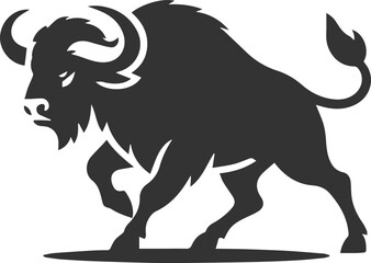 Vector silhouette of buffalo