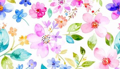 Fototapeta premium Water Color Flower Pattern