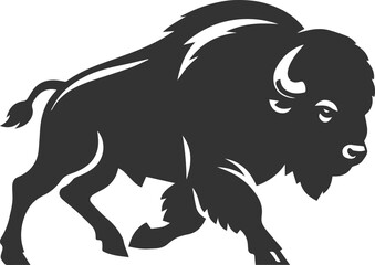 Vector silhouette of buffalo