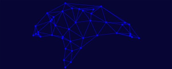 Digital technology speed connect blue green background, cyber nano information, abstract communication, innovation future tech data, internet network connection, Ai big data, line dot illustration