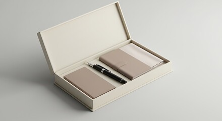 Elegant fountain pen and stationery set nestled in a luxurious presentation box