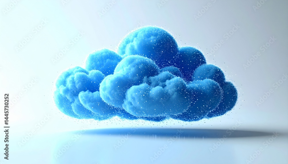 Poster abstract digital cloud computing concept 3d rendering