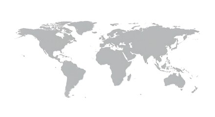 Global World Map: A Simple Gray-Scale Cartographic Design