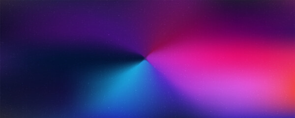 Dark purple, pink blue, gradient background, blurred neon color flow, grainy texture effect, futuristic banner design