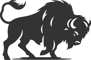 Vector silhouette of buffalo