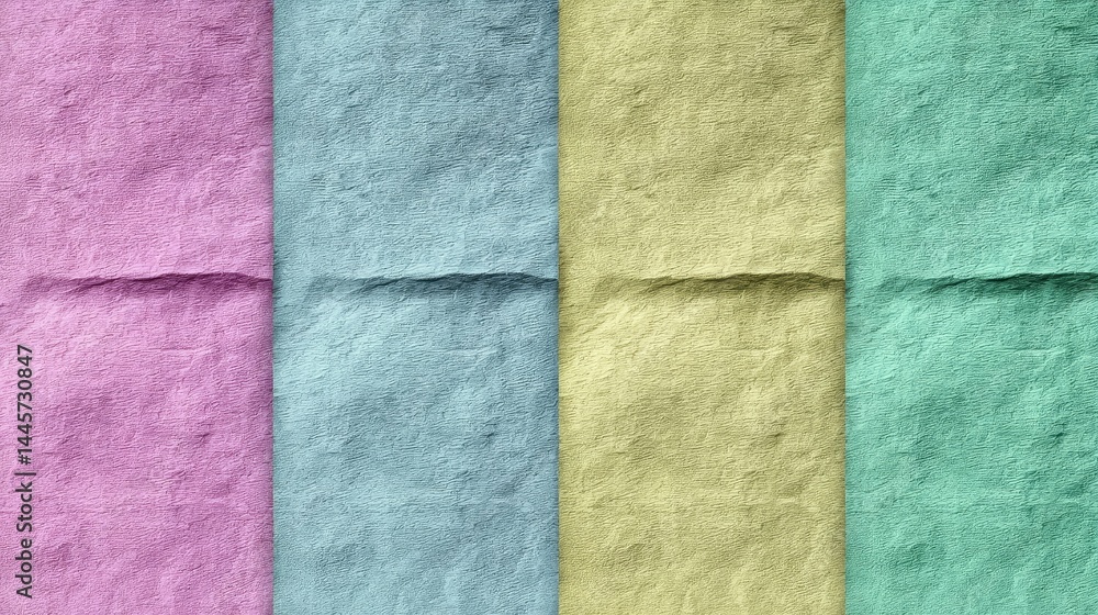 Poster collection of four colorful paper textures for backgrounds and design projects four