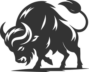 Vector silhouette of buffalo